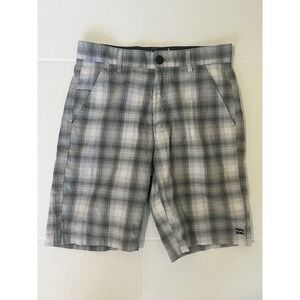 Billabong Men's Black and Gray Plaid Chino Skater Shorts Size 31